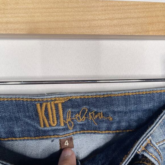 Kut from The Kloth Size 4 Boyfriend Straight Leg Jeans Cuffed Bottom Medium Wash - Picture 7 of 9